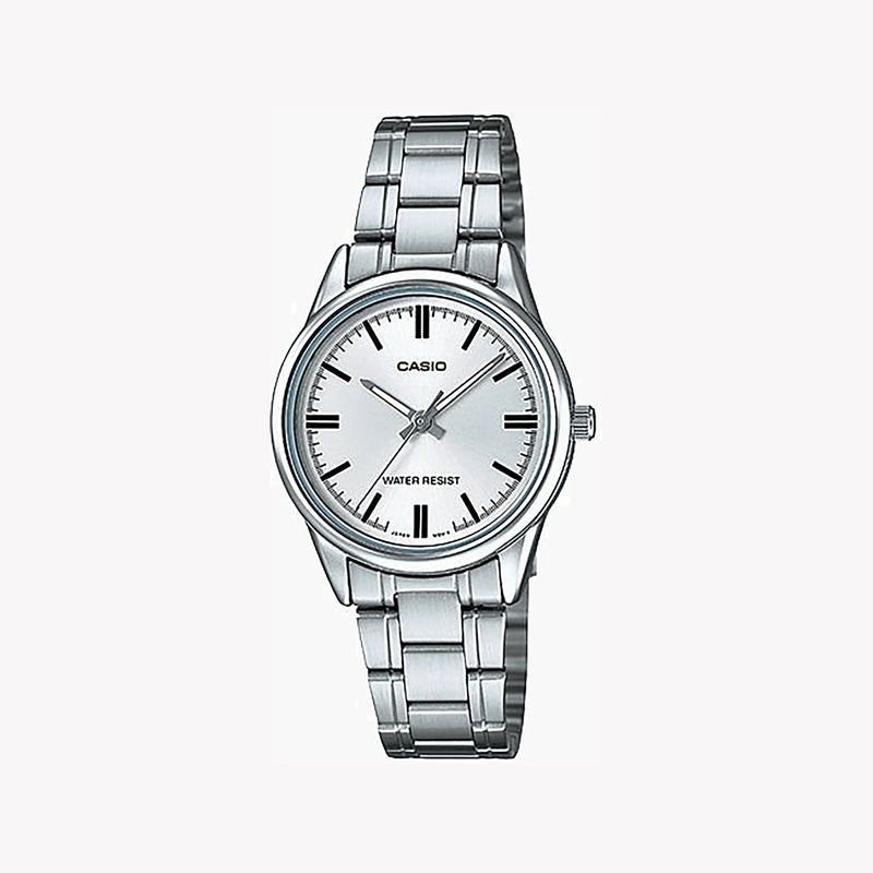 Casio Women's Silver Stainless Steel Watch, White Dial | Ltp-V005d-7audf by i-watch