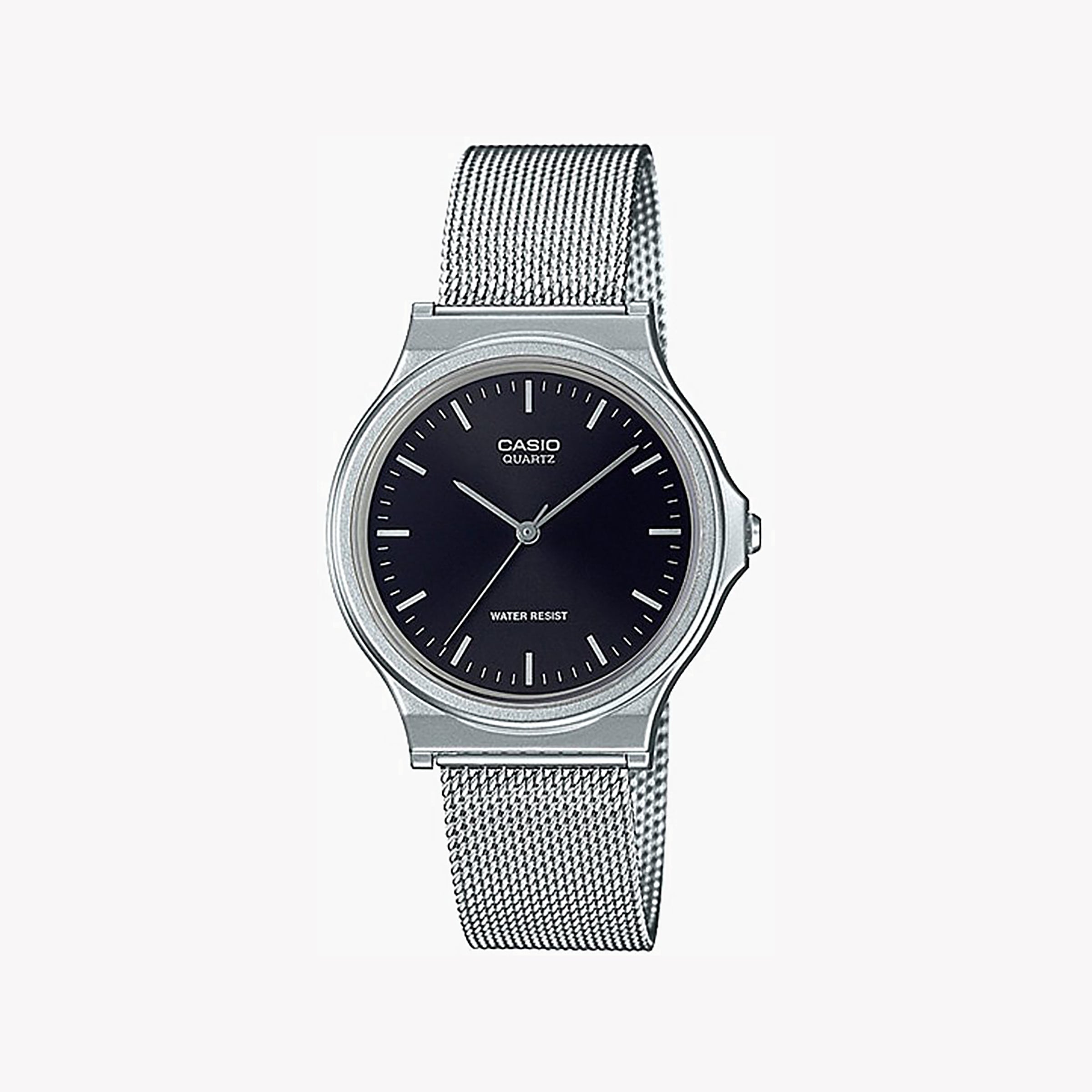 CASIO MQ-24M-1EDF - ELEGANT SIMPLICITY UNISEX WATCH with Sleek Silver Mesh Band & Classic Black Dial