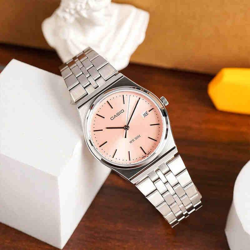 CASIO MTP-B145D-4AV - STYLISH ADVENTURER: MEN'S TIMEPIECE WITH ROSE DIAL & SILVER BAND-i-Watch-4