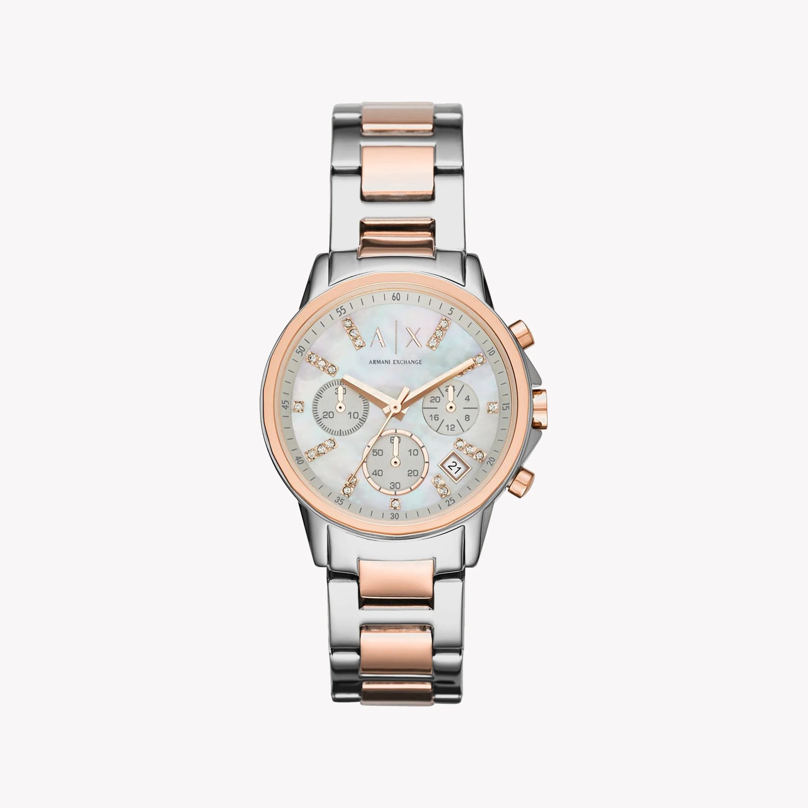 AROMANI EXCHANGE AX4331 - ELEGANTLY MODERN WOMEN'S TIMEPIECE IN SILVER & ROSE GOLD
