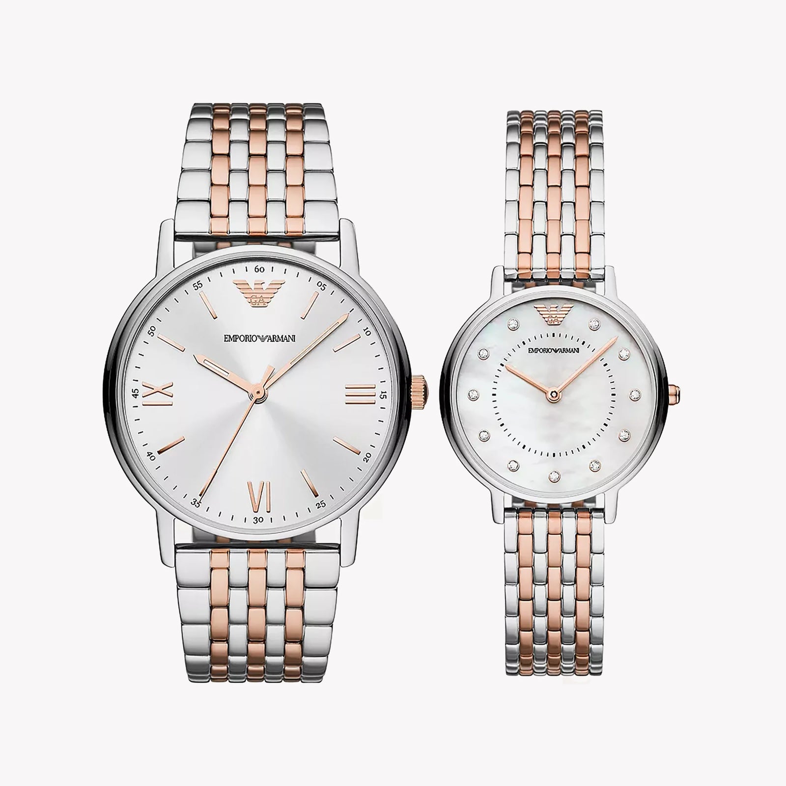 Emporio Armani Women's Silver/Gold Watch, White Dial | Ar90008 by i-watch