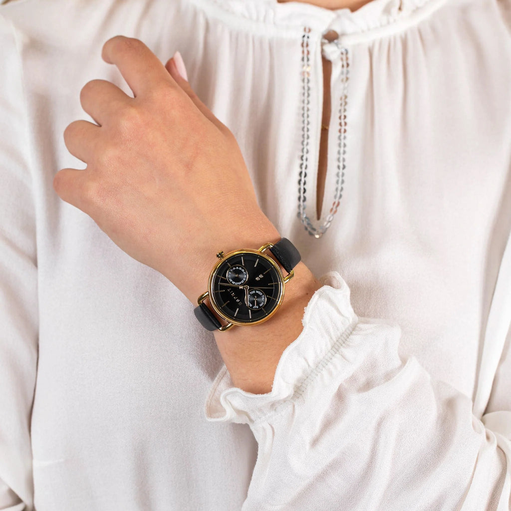 ESPRIT Women's Watch with Silver Stainless Steel Case and Black Leather Band-i-Watch-4