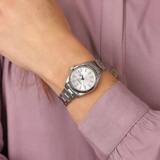 Seiko Women's Silver Stainless Steel Watch, White Dial | Sur349p1 by i-watch