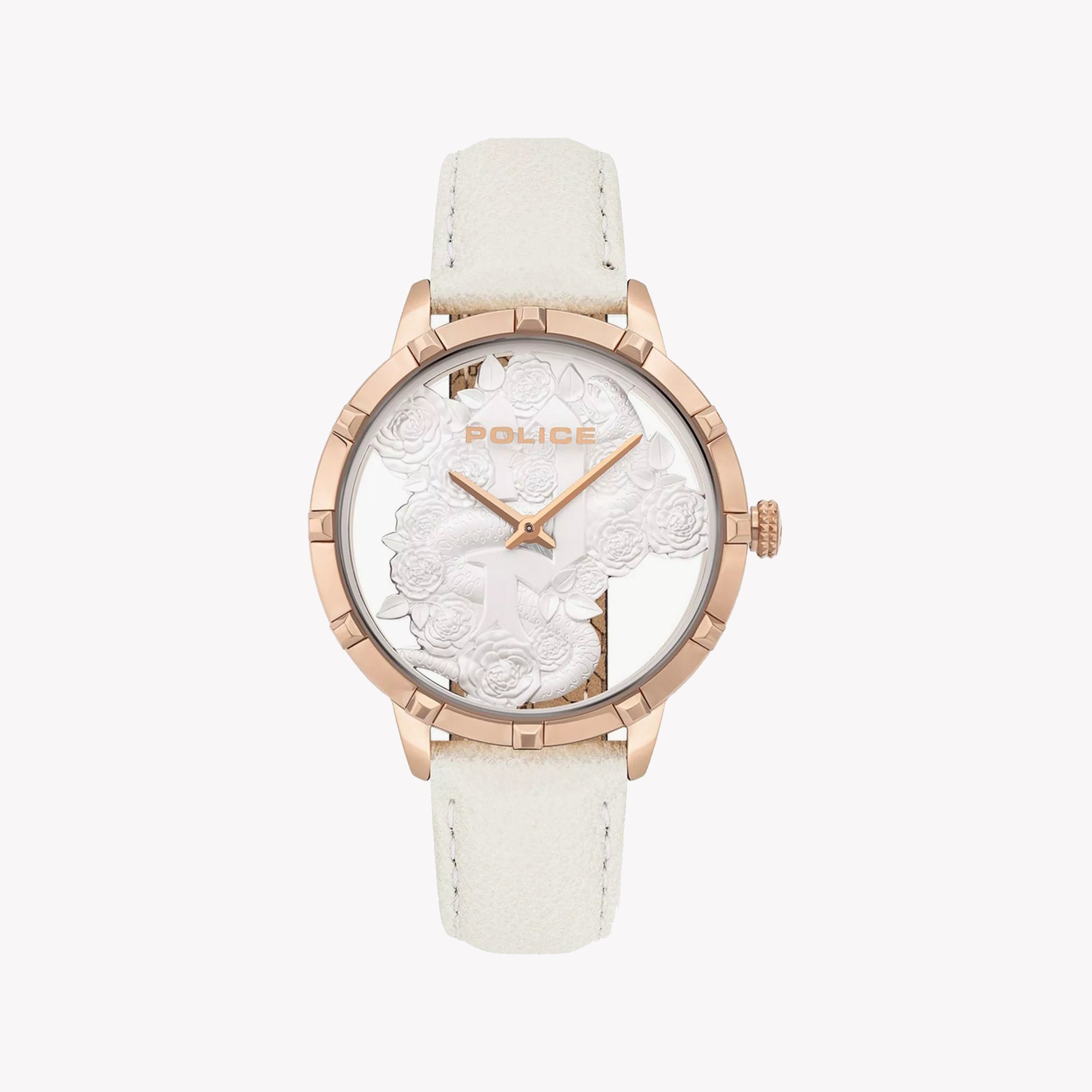 POLICE PL-16041MSR_01 - ELEGANT TIMEPIECE FOR THE MODERN WOMAN: GOLD CASE & WHITE DIAL