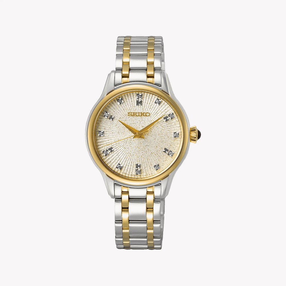Seiko Women's Gold & Silver Stainless Steel Watch, Champagne Dial | Srz550p1 by i-watch