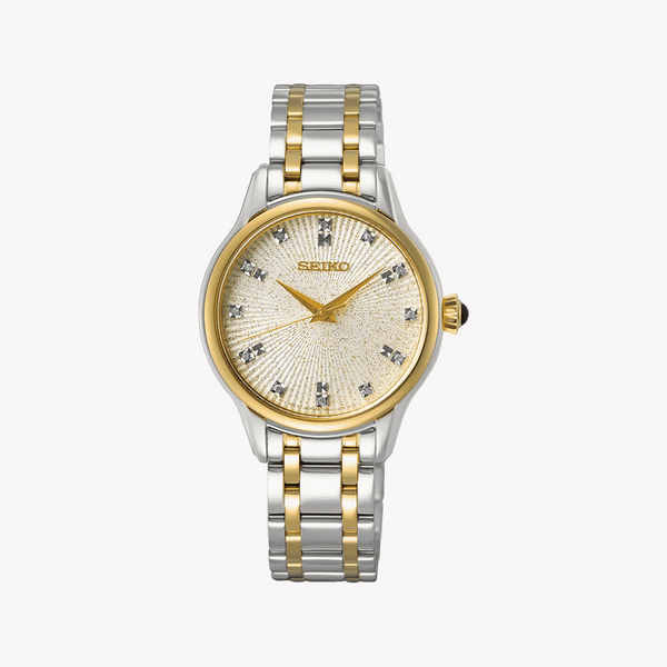 Seiko Women's Gold & Silver Stainless Steel Watch, Champagne Dial | Srz550p1 by i-watch