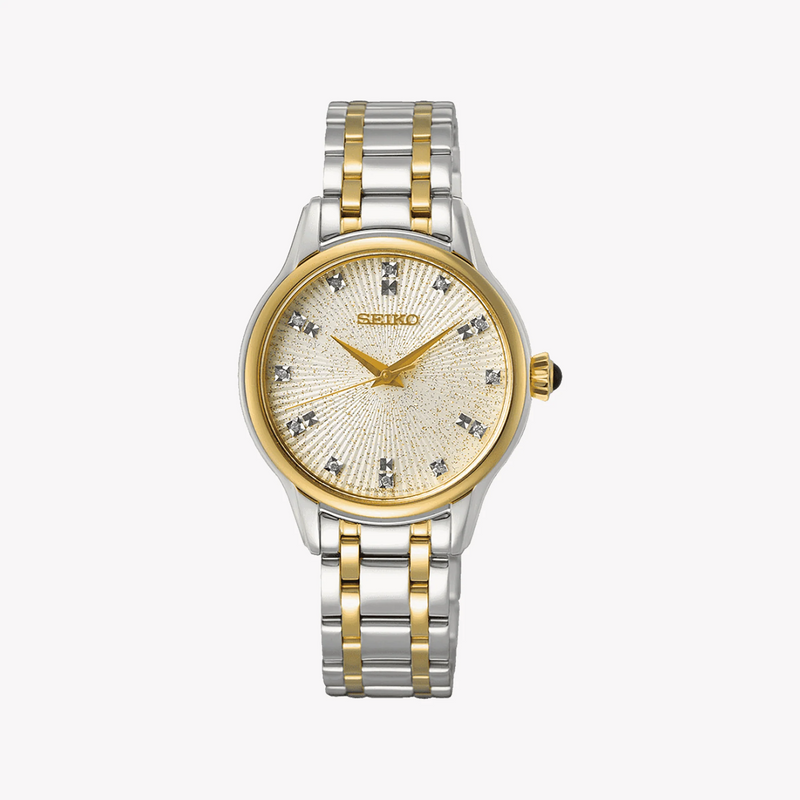 Seiko Women's Gold & Silver Stainless Steel Watch, Champagne Dial | Srz550p1 by i-watch