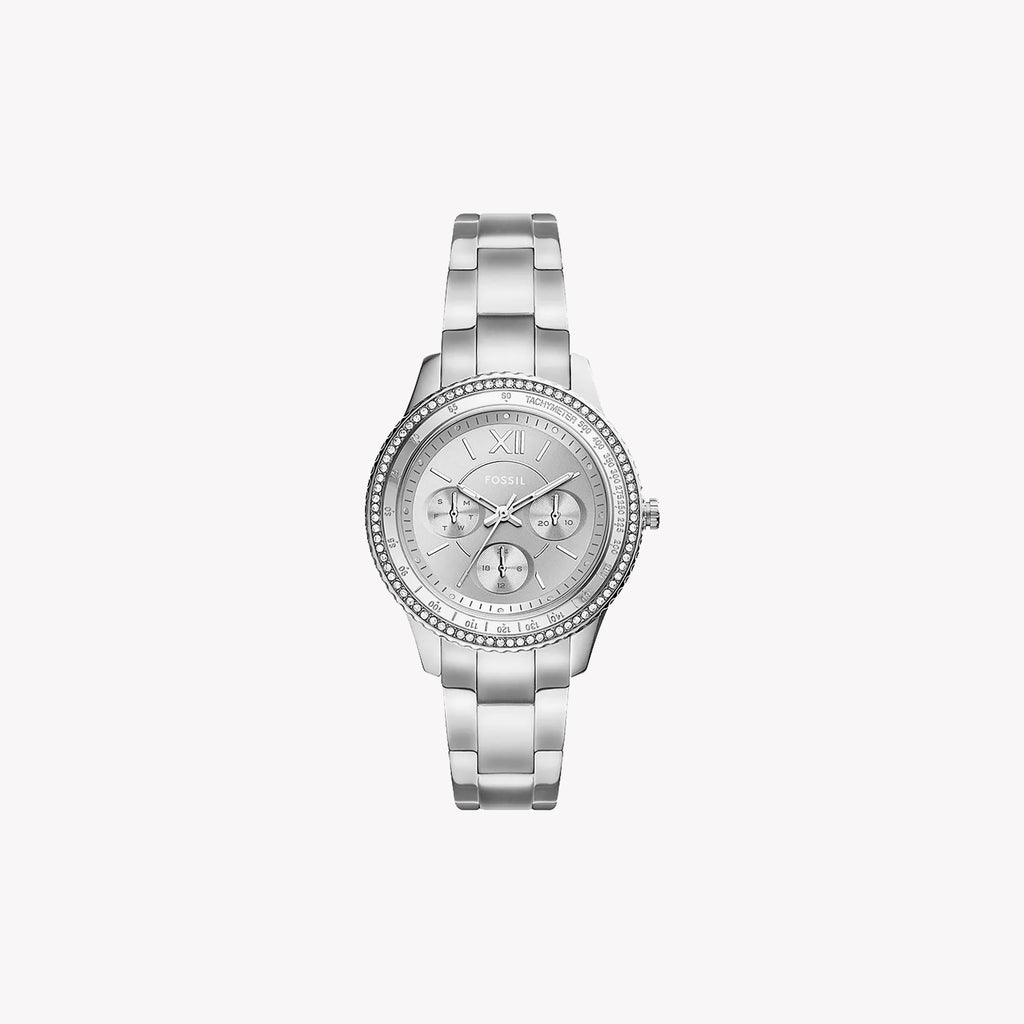 FOSSIL ES5108 ELEGANT TIMEPIECE - STYLISH SILVER WOMEN'S WATCH WITH MULTIFUNCTIONAL CHARM