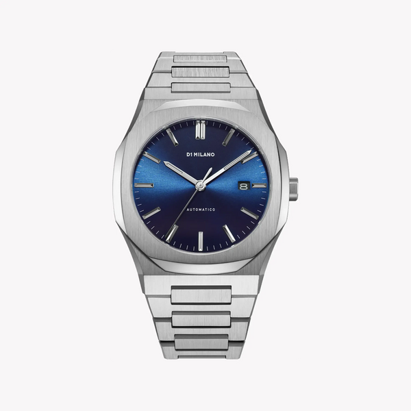 D1 MILANO Men's Silver Watch, Dark Blue Dial | D1-ATBJ11 by i-watch