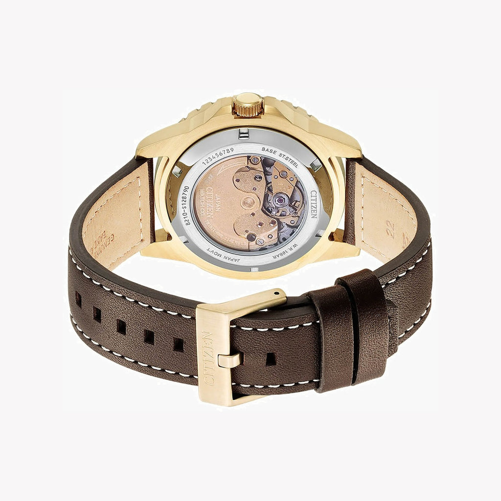 CITIZEN NJ0173-18X - ROSE GOLD CLASSIC TIMEPIECE: Sophisticated Men's Automatic Watch with Leather Band-i-Watch-2