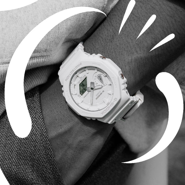 G-Shock Men's White Resin Watch, Dual Led Light | Ga-2100-7a7dr by i-watch