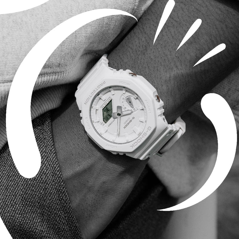 G-Shock Men's White Resin Watch, Dual Led Light | Ga-2100-7a7dr by i-watch
