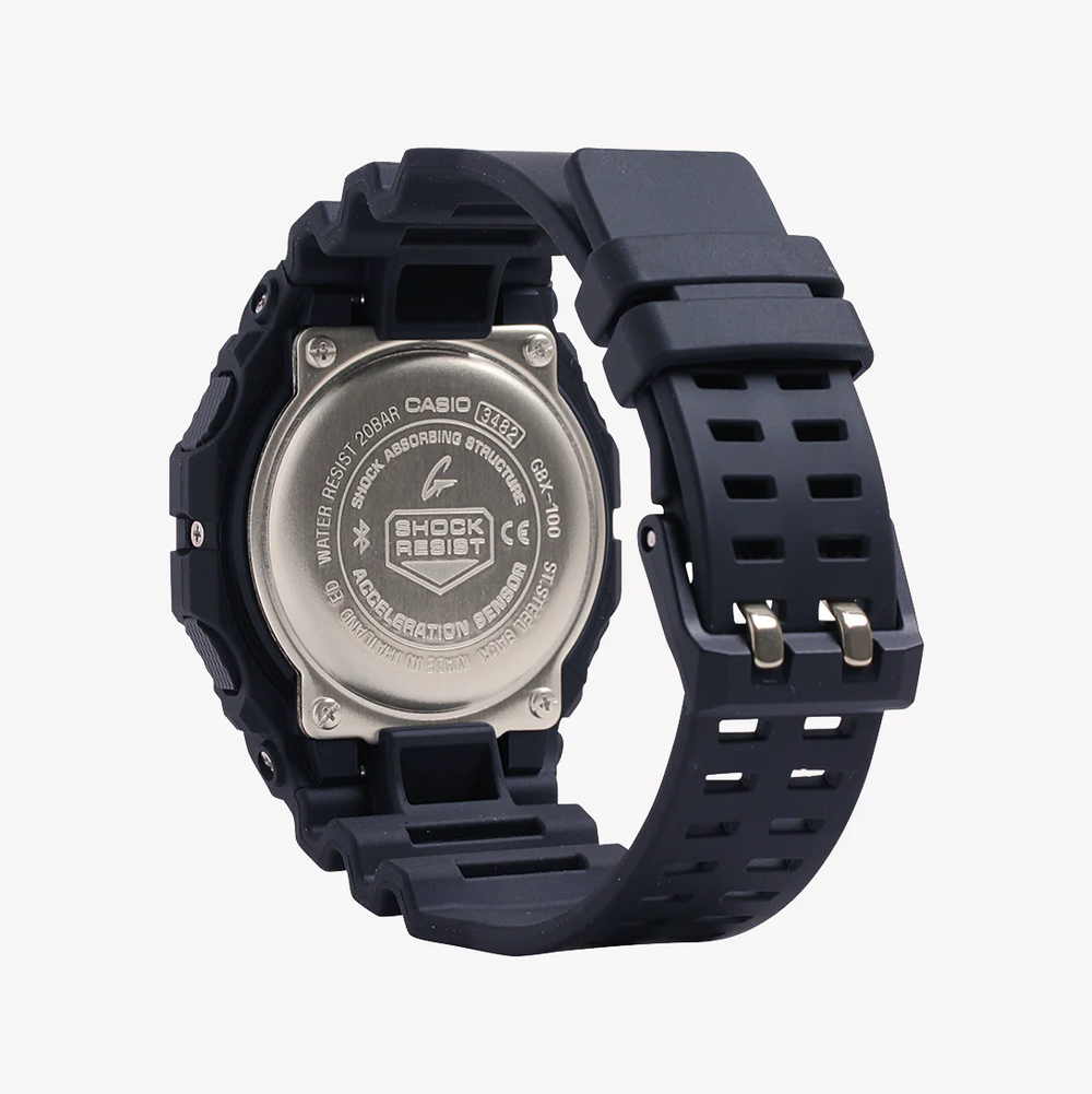 G-Shock Men's Silver Resin Watch, Black Dial | Gbx-100-1dr by i-watch