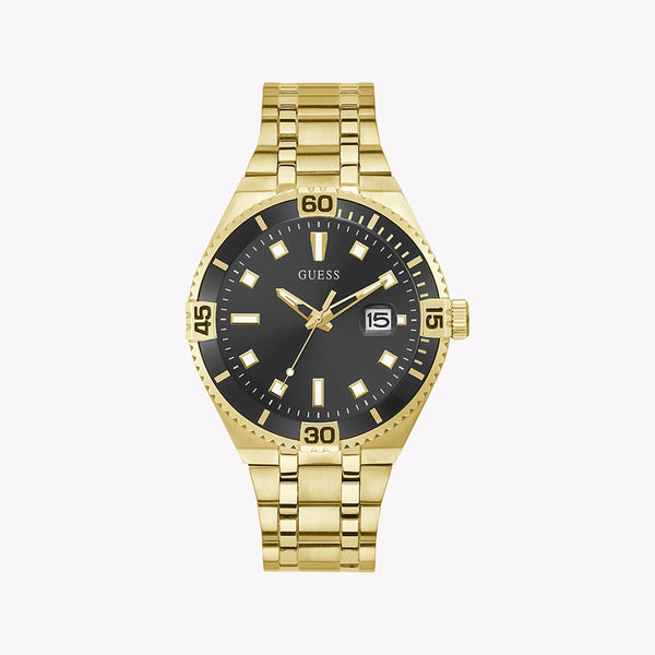 Guess Men's Gold Watch, Black Dial | Gw0330g2 by i-watch