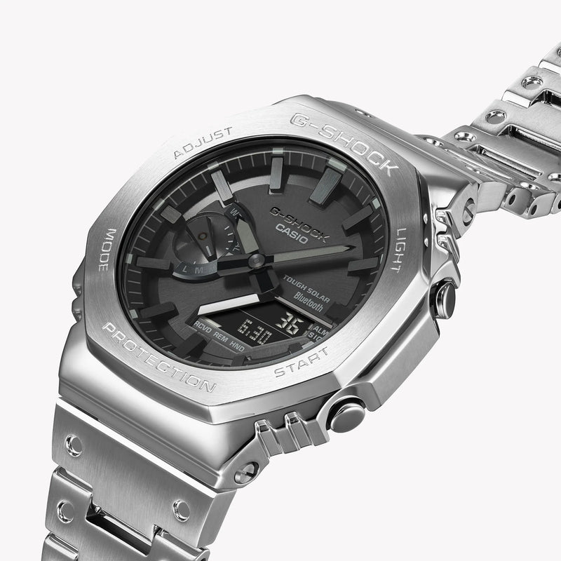 Casio Men's Silver Stainless Steel Watch, Black Dial | Gm-B2100d-1aer by i-watch
