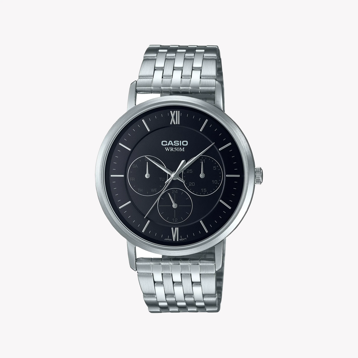 Casio Mtp-B300d-1avdf Sporty Elegance - Men's Stainless Steel Timepiece With Black Dial by i-watch