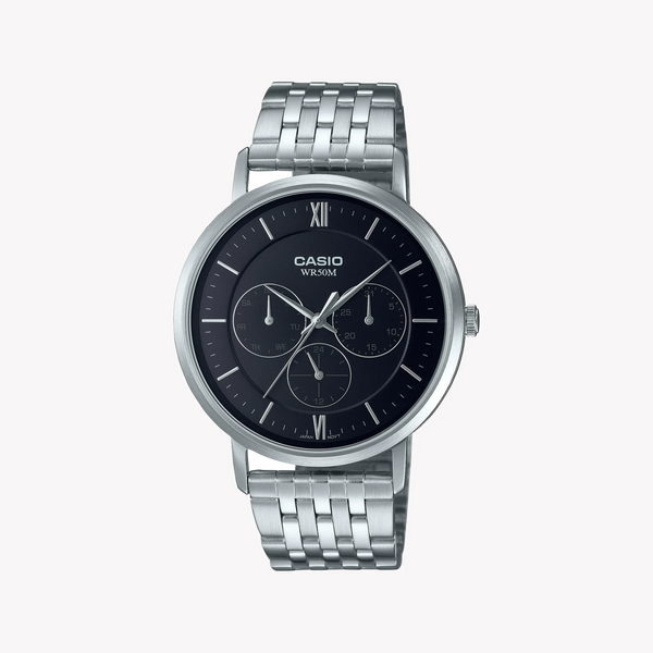 Casio Mtp-B300d-1avdf Sporty Elegance - Men's Stainless Steel Timepiece With Black Dial by i-watch