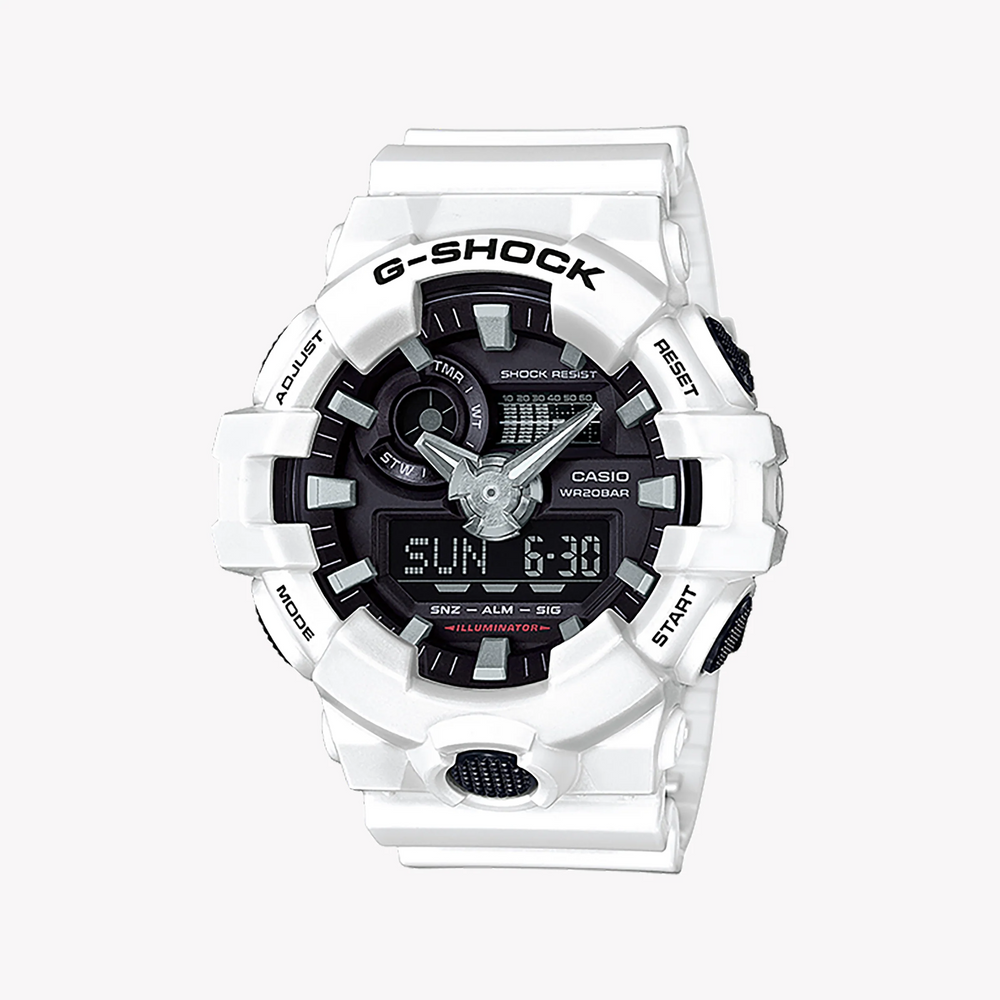 G-Shock Men's White Resin Watch, Super Illuminator | Ga-700-7adr by i-watch