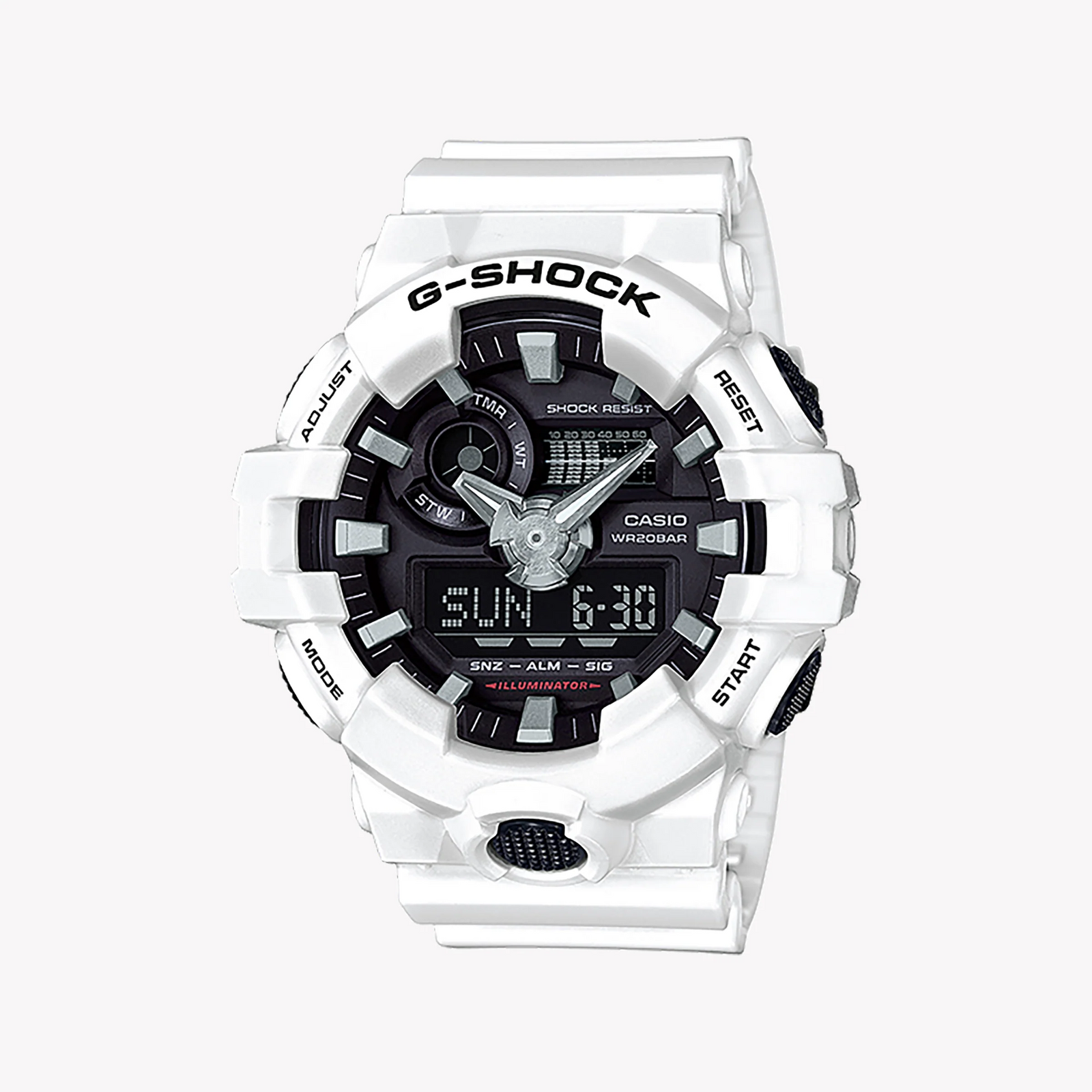 G-Shock Men's White Resin Watch, Super Illuminator | Ga-700-7adr by i-watch