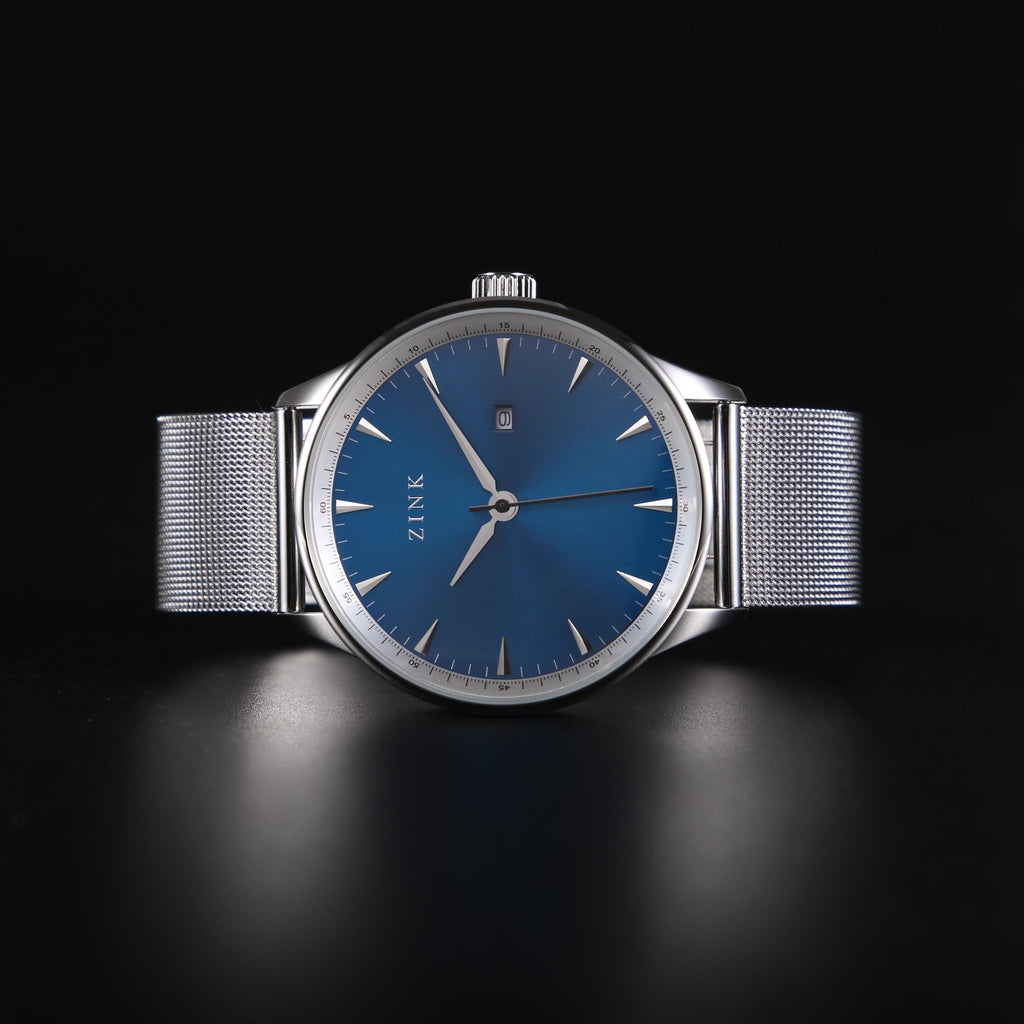 Zink Men's Stainless Steel Blue Dial Watch | Zk127g1ms-46