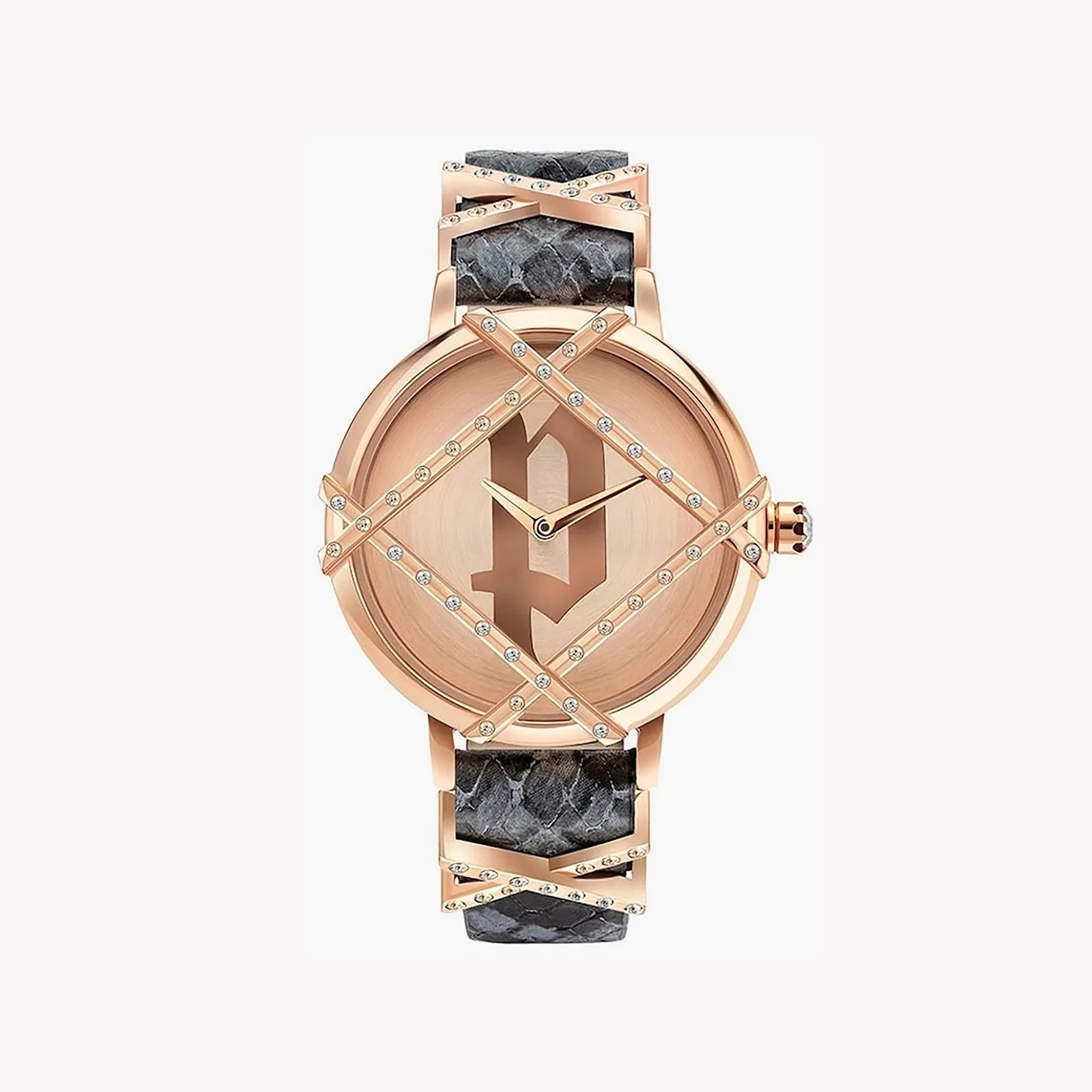 Police Women's Rose Gold Watch, Grey Leather Strap | Pl-16068bsr_32 by i-watch