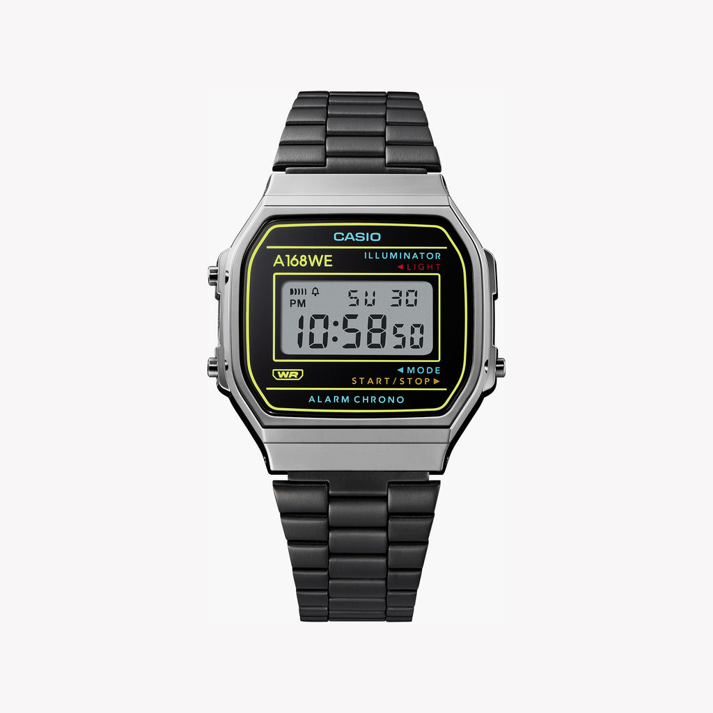CASIO A168WEHB-1ADF SPORTY RETRO - TIMELESS STYLE MEETS MODERN FUNCTIONALITY Unisex Watch with gray stainless steel band and digital dial-i-Watch-3