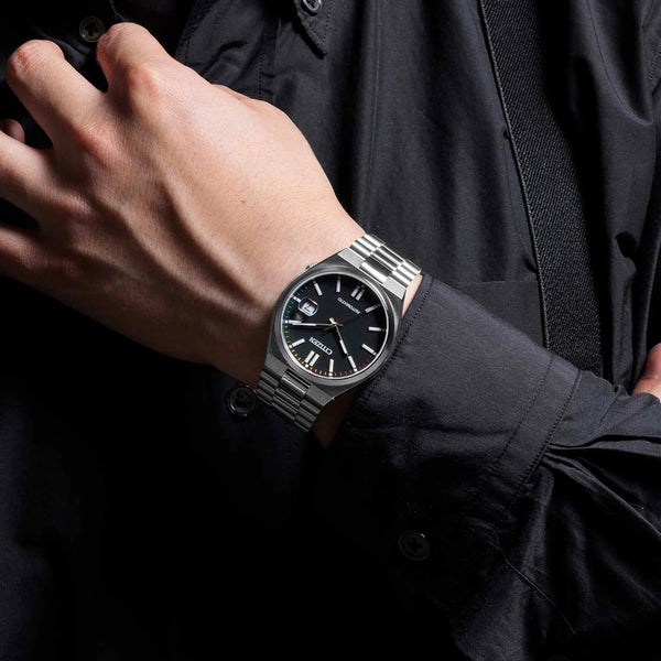 Citizen Men's Silver Stainless Steel, Black Dial | Nj0151-53e by i-watch