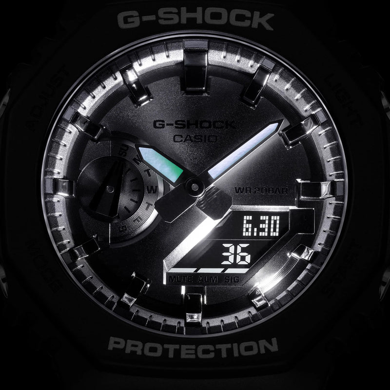 Casio G-Shock Men's Black Resin Watch, Silver Dial | Ga-2100sb-1aer by i-watch