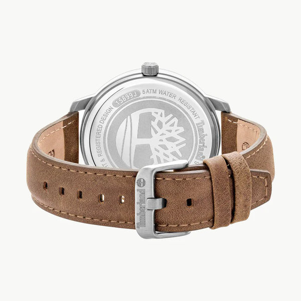 Timberland Men's Silver Watch, Brown Leather Band | Tbl15899jys03-G by i-watch