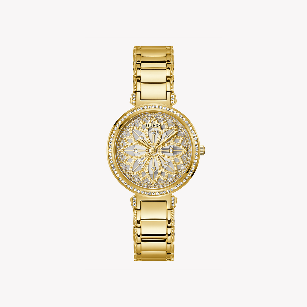 GUESS GW0528L2 - LUXE GOLD CHAMPAGNE TIMEPIECE - ELEGANCE MEETS FUNCTIONALITY
