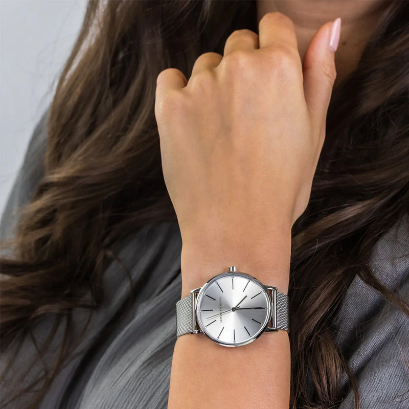 ARMANI EXCHANGE AX5535 - ELEGANTLY MODERN WOMEN'S WATCH WITH POLISHED SILVER DESIGN-i-Watch-4