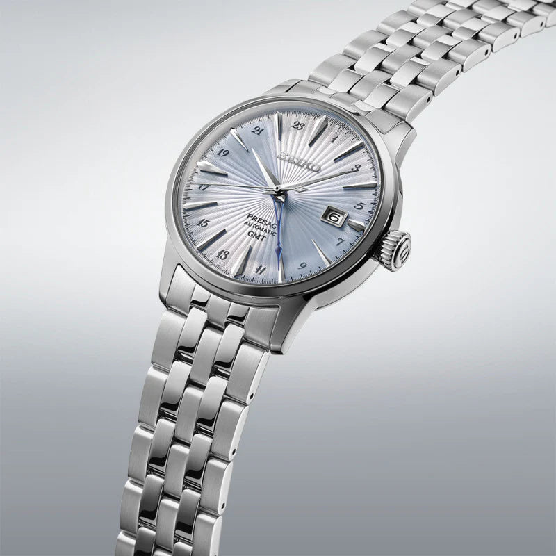 Seiko Men's Silver Stainless Steel Watch, Light Blue Dial | Ssk037j1 by i-watch