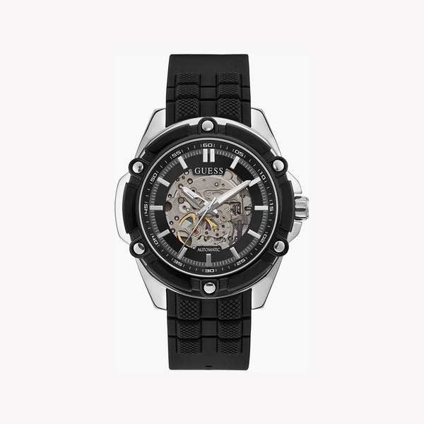 Guess Men's Silver Stainless Steel, Black Silicone | Gw0061g1 by i-watch