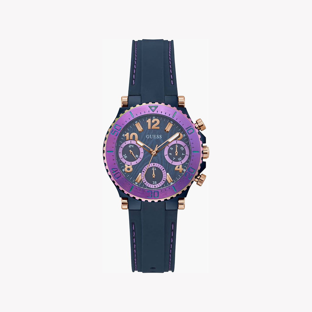 GUESS WATCHES GW0466L2 - Vivid Rose Gold & Blue Silicone Watch-i-Watch