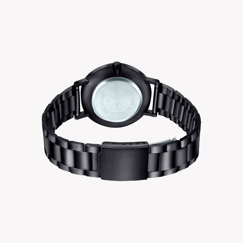 CASIO MTP-VT01B-2B BOLD SPORTY TIMEPIECE - MEN'S BLACK & BLUE STAINLESS STEEL WATCH-i-Watch-2