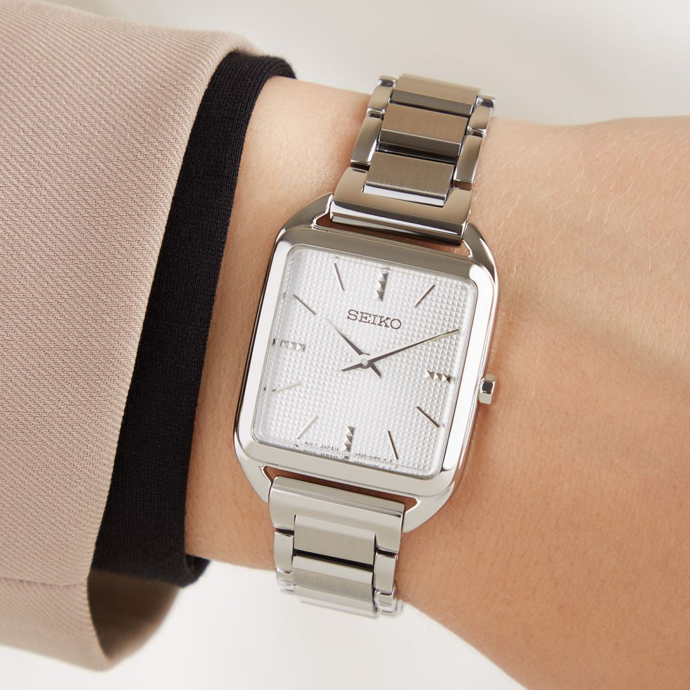 SEIKO SWR073P1 Women's Elegant Quartz Watch - 26mm, Silver Band-i-Watch-4