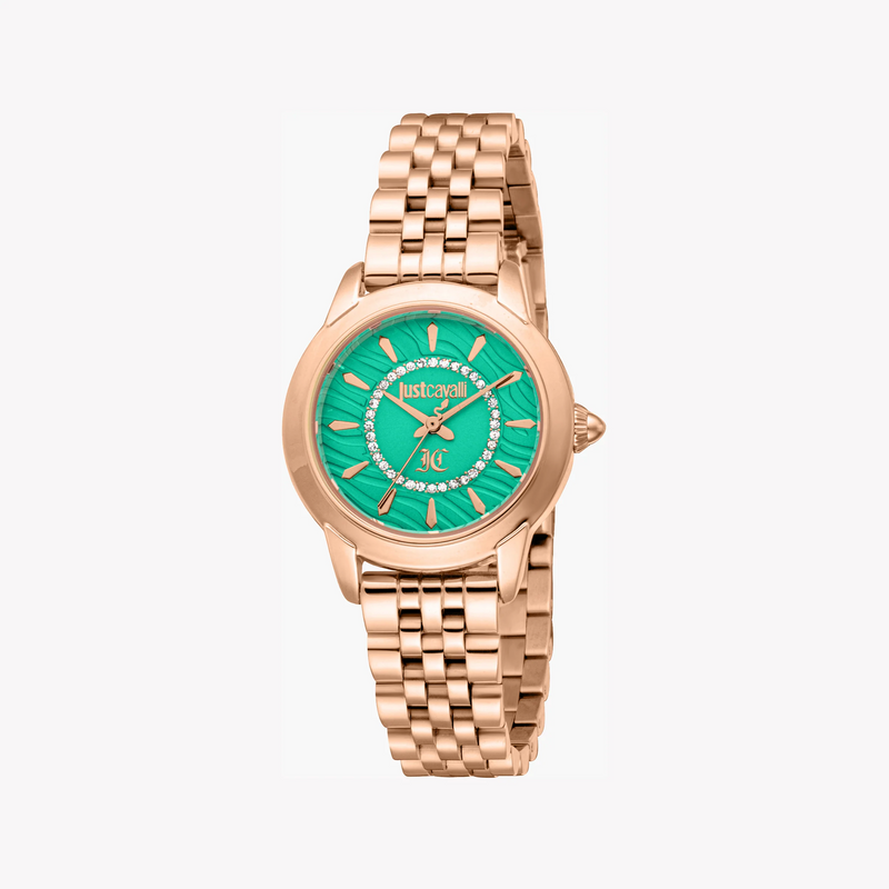 Just Cavalli Women's Rose Gold Watch, Green Dial | Jc1l333m0045 by i-watch