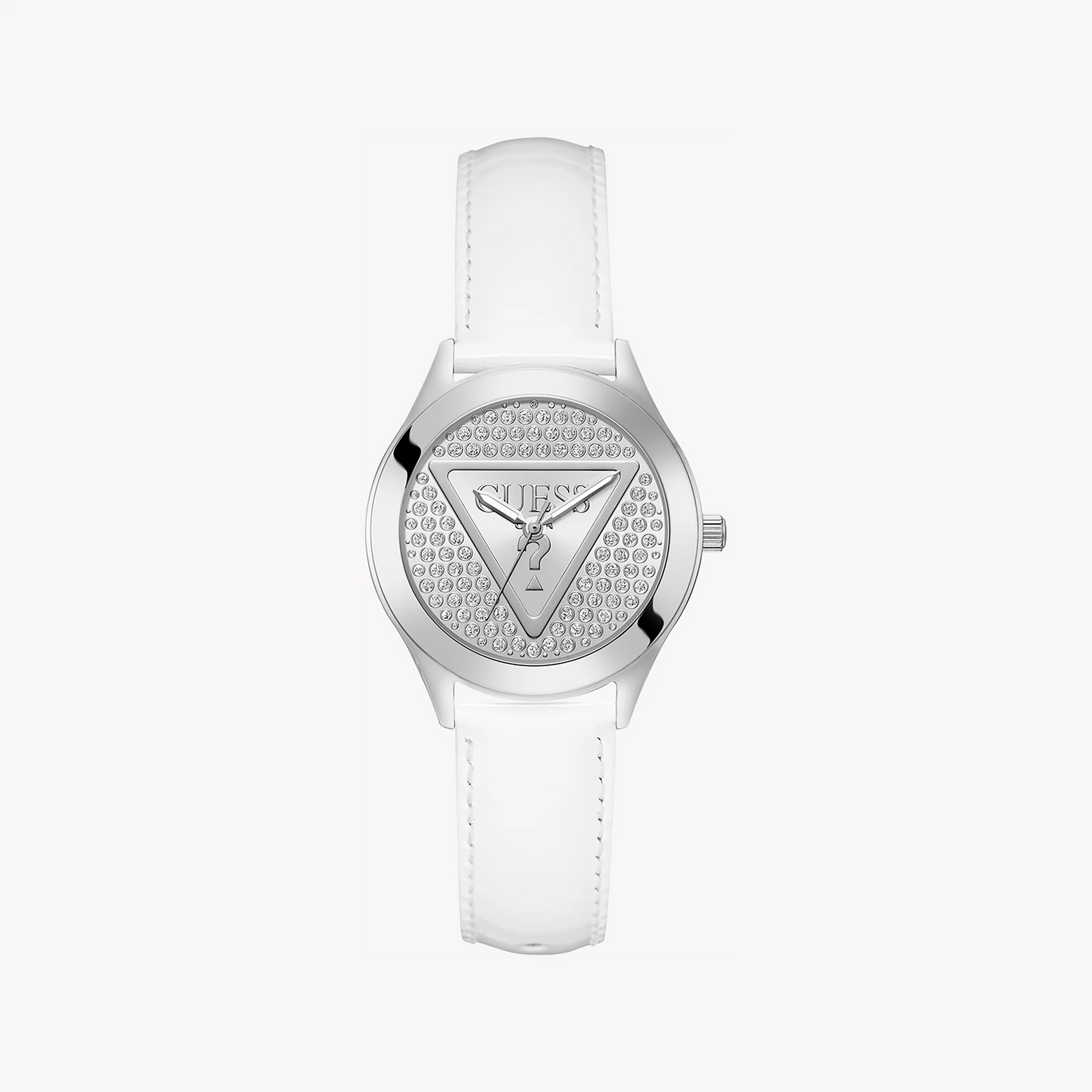 Guess Women's Silver Stainless Steel Watch, White Leather | Gw0745l3 by i-watch