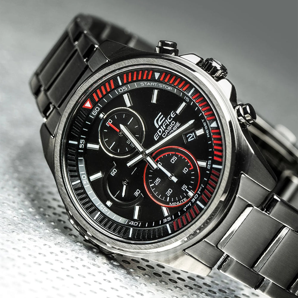 Timeless Elegance Men's Stainless Steel Watch, Black Dial | Efr-S572dc-1avu by i-watch