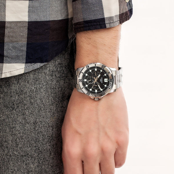 Casio Men's Silver Watch, Black Dial | Mtp-Vd300d-1e by i-watch