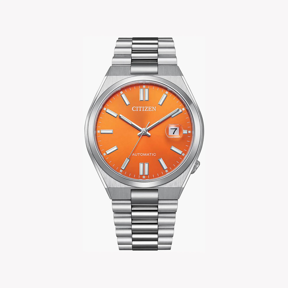 Citizen Nj0151-88z - Striking Orange Dial Automatic Men's Watch With Stainless Steel Band by i-watch
