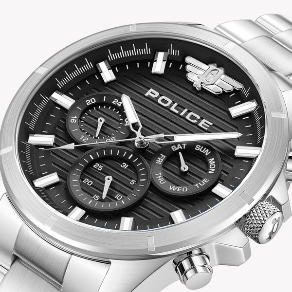 Police Men's Silver Stainless Steel, Black Dial | Pewjk2227806 by i-watch