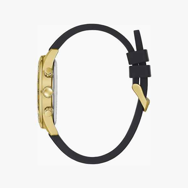 Guess Men's Gold Watch, Black Silicone Band | Gw0388g2 by i-watch