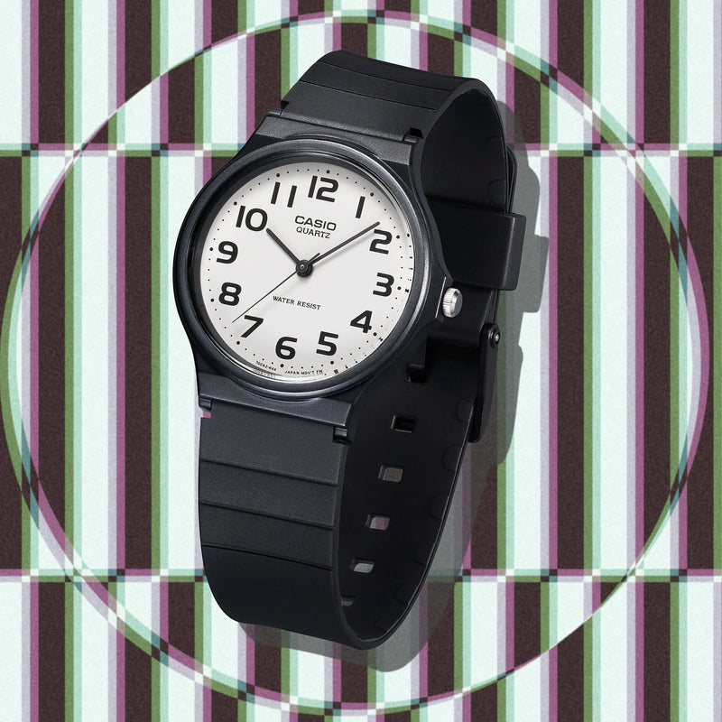 Casio Men's Black Resin Watch, White Dial | Mq-24-7b2ldf by i-watch