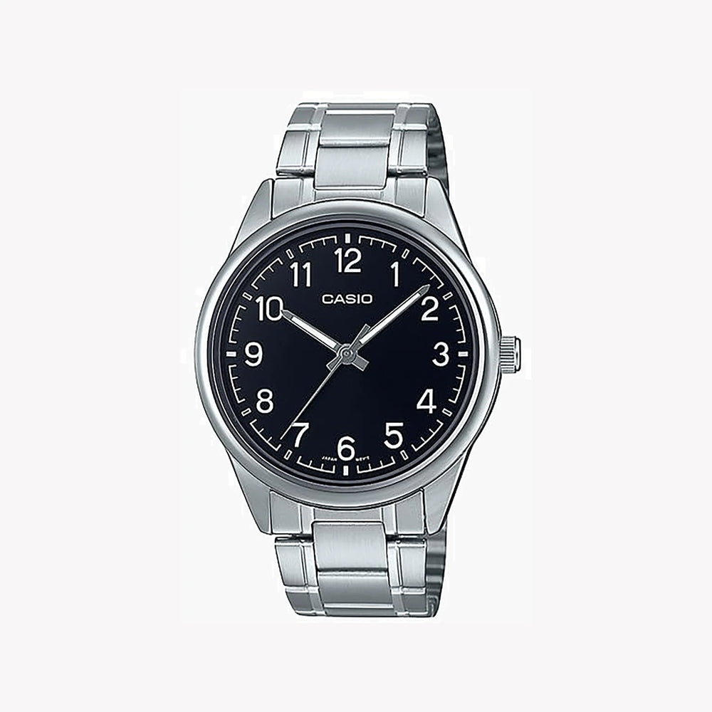 Casio Men's Silver Stainless Steel Watch, Black Dial | Mtp-V005d-1b4 by i-watch