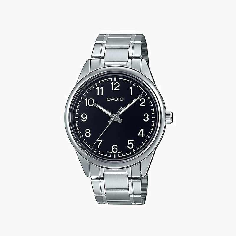 Casio Men's Silver Stainless Steel Watch, Black Dial | Mtp-V005d-1b4 by i-watch