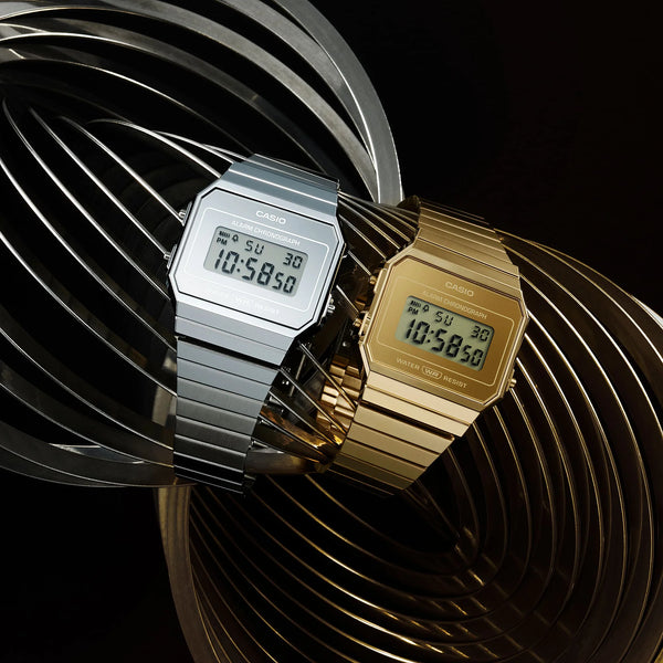 Casio Unisex Gold Digital Watch, Resin & Metal Strap | A700wevg-9aef by i-watch