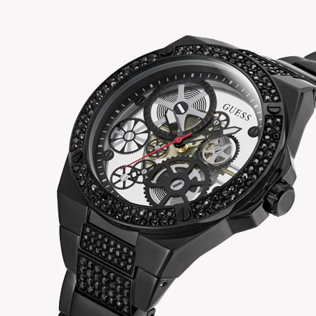 Guess Unisex Black Stainless Steel Watch, Clear Dial | Gw0323g3 by i-watch
