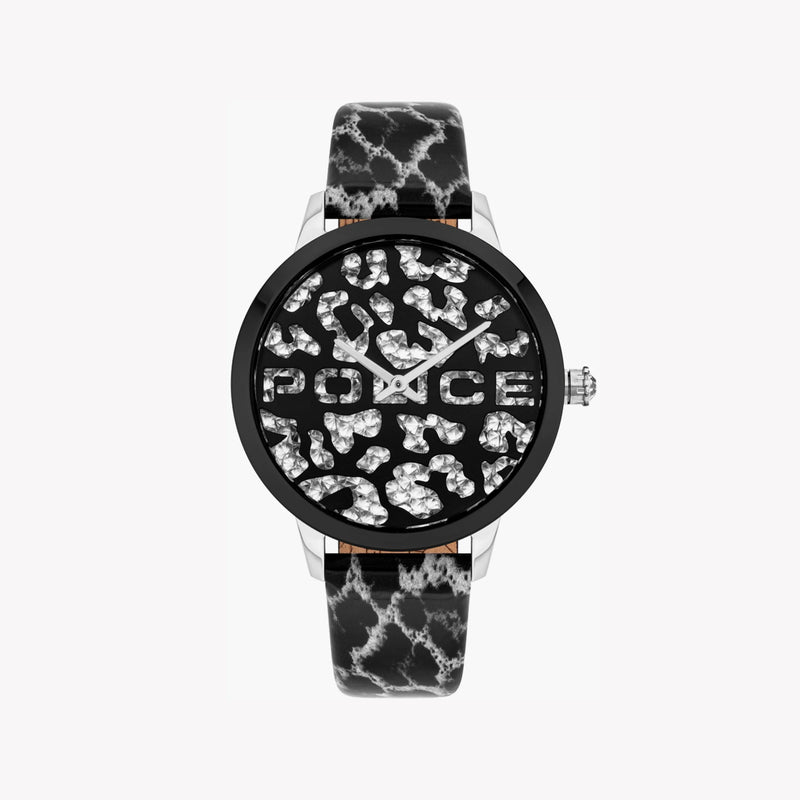 Police Women's Multicolor Stainless Steel Watch, Black Leather | P16028mstb02 by i-watch