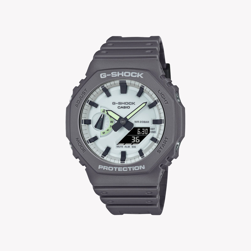 Casio Men's Grey Carbon & Resin Watch, White Dial | Ga-2100hd-8aer by i-watch